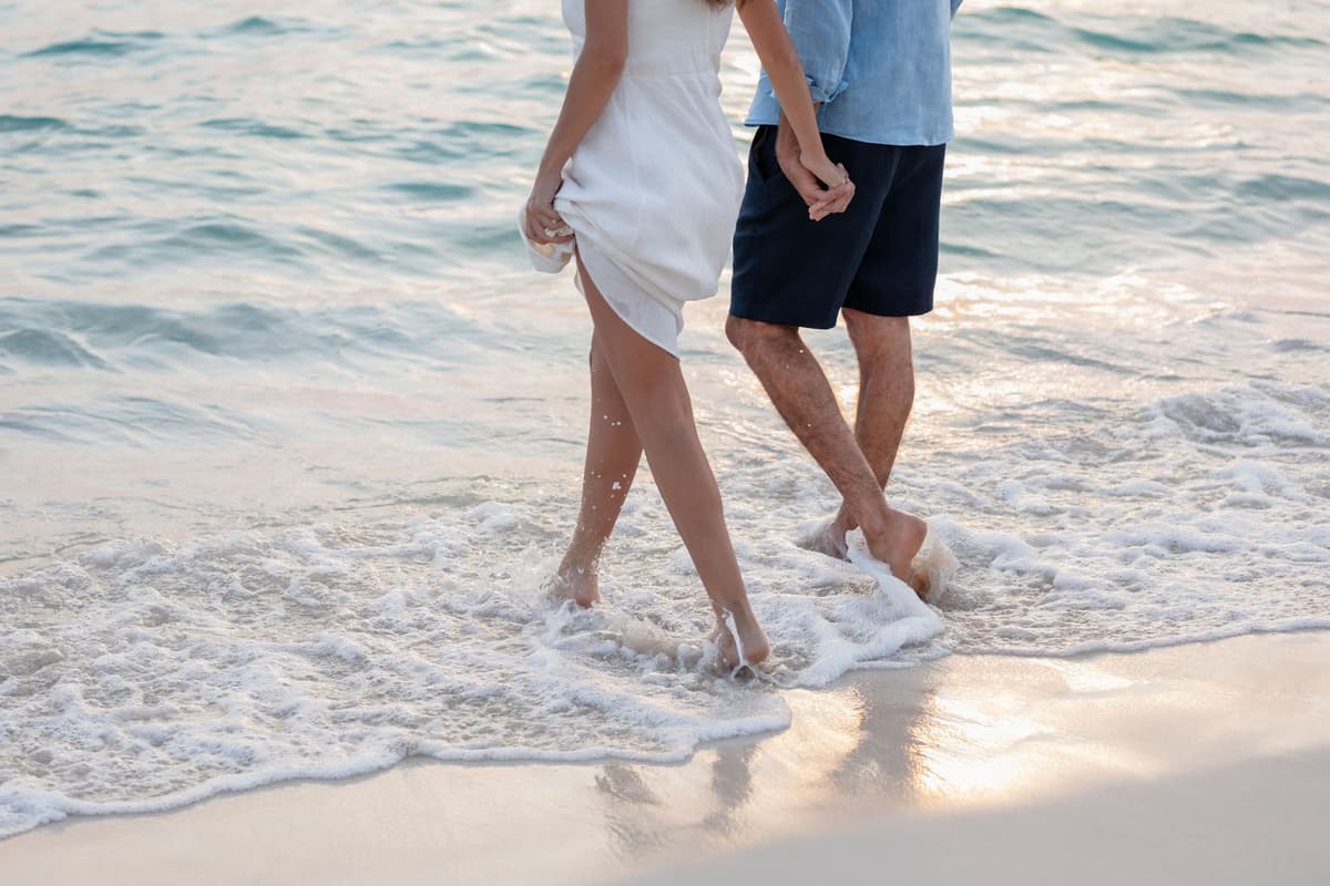 Romantic beachfront setup on the pristine white-sand beach at Beloved Playa Mujeres
