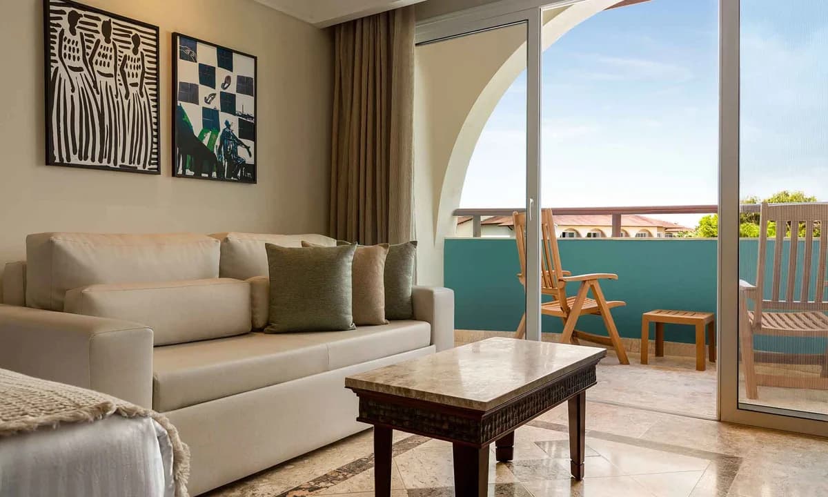 Junior Suite Poolside with direct pool-view terrace and modern Brazilian decor