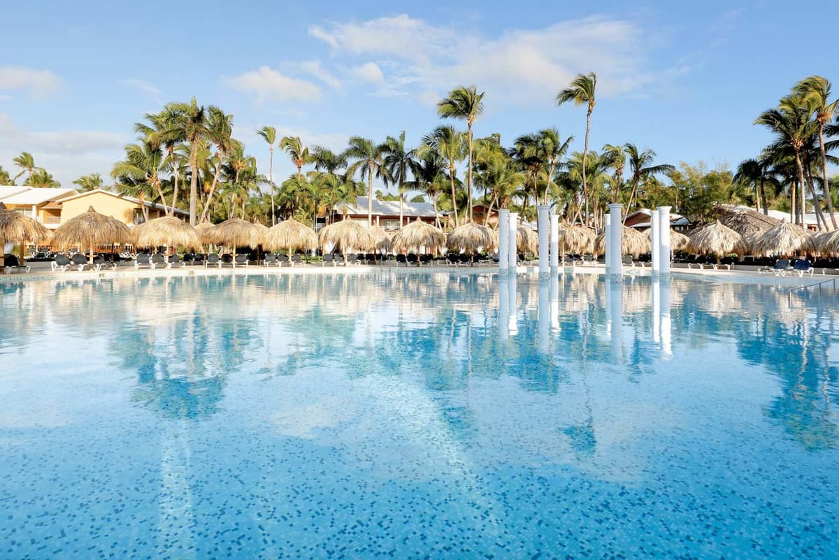 White sand Bavaro Beach with turquoise Caribbean waters