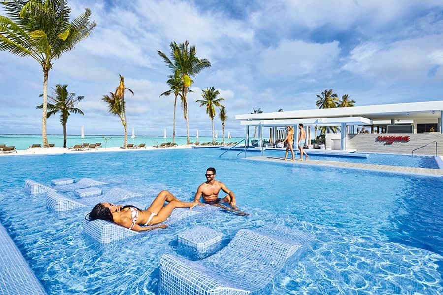 Swimming pool area at Hotel Riu Atoll