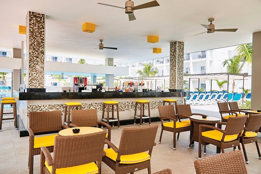 Swimming pool area at Hotel Riu Bambu