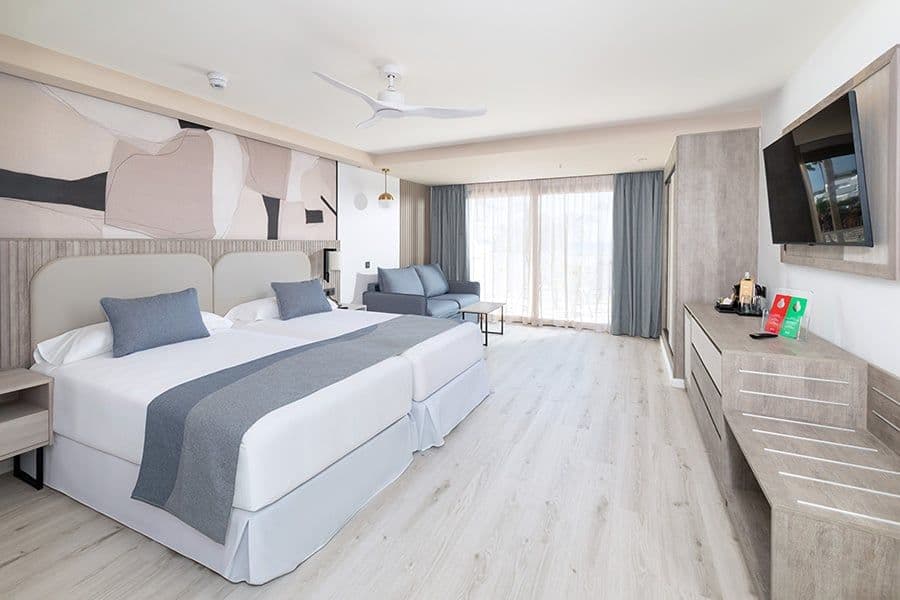 Guest room at Hotel Riu Calypso