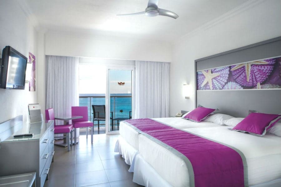 Guest room at Hotel Riu Cancun