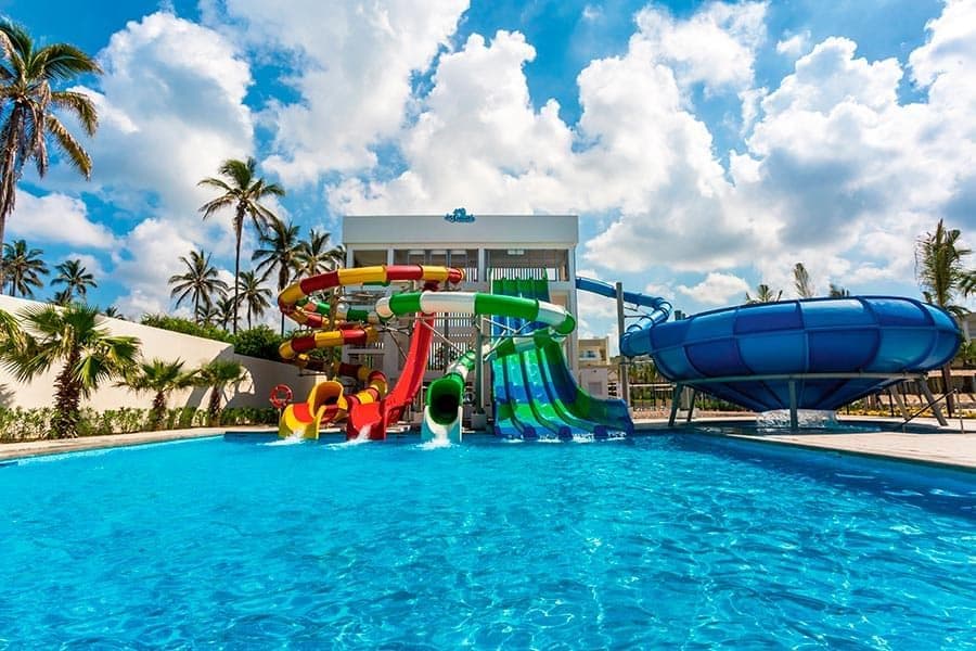 Swimming pool area at Hotel Riu Emerald Bay