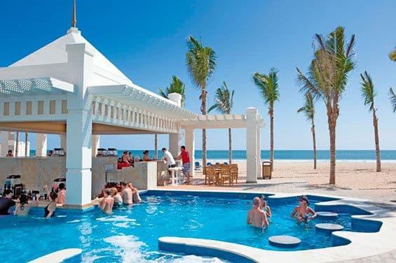 Swimming pool area at Hotel Riu Emerald Bay