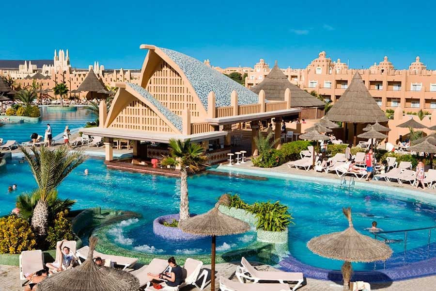 Swimming pool area at Hotel Riu Funana