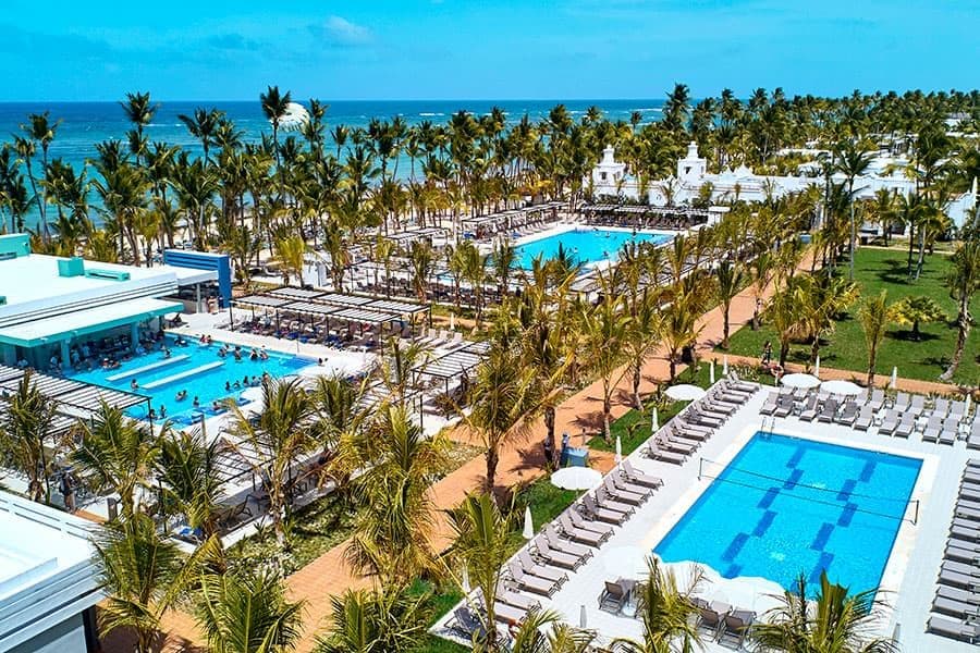 Swimming pool area at Hotel Riu Palace Punta Cana