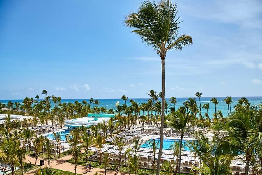 Swimming pool area at Hotel Riu Palace Punta Cana