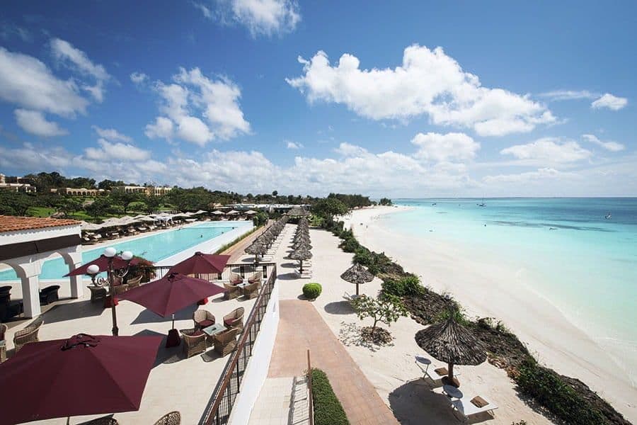 Swimming pool area at Hotel Riu Palace Zanzibar
