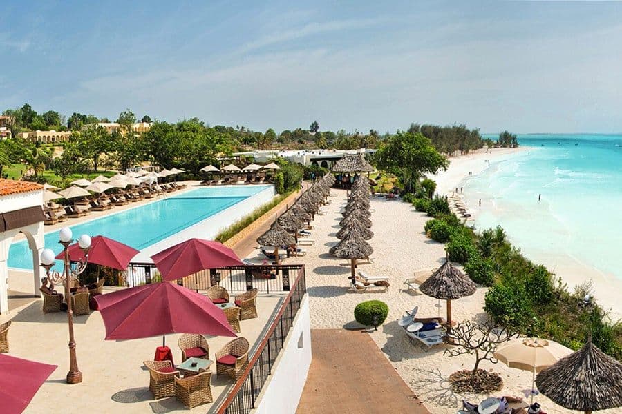 Swimming pool area at Hotel Riu Palace Zanzibar