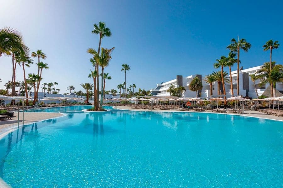 Swimming pool area at Hotel Riu Paraiso Lanzarote