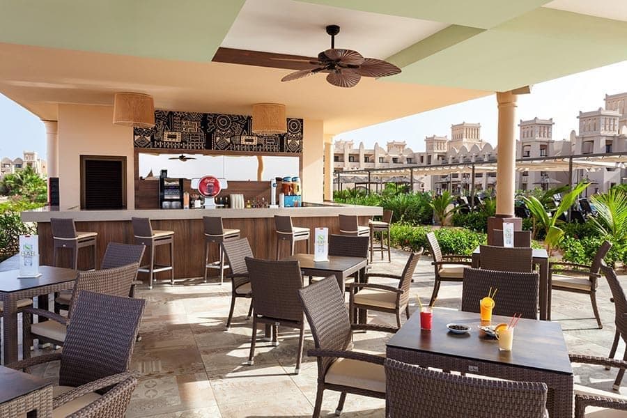 Swimming pool area at Hotel Riu Touareg