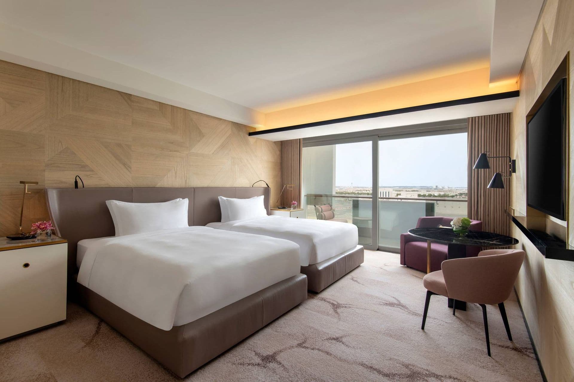 Guest room at Rixos Gulf Hotel Doha