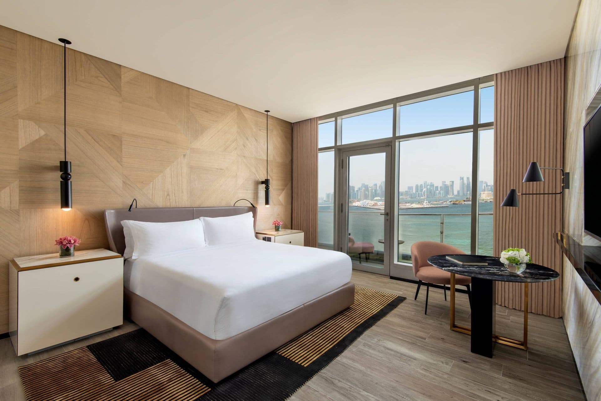 Guest room at Rixos Gulf Hotel Doha