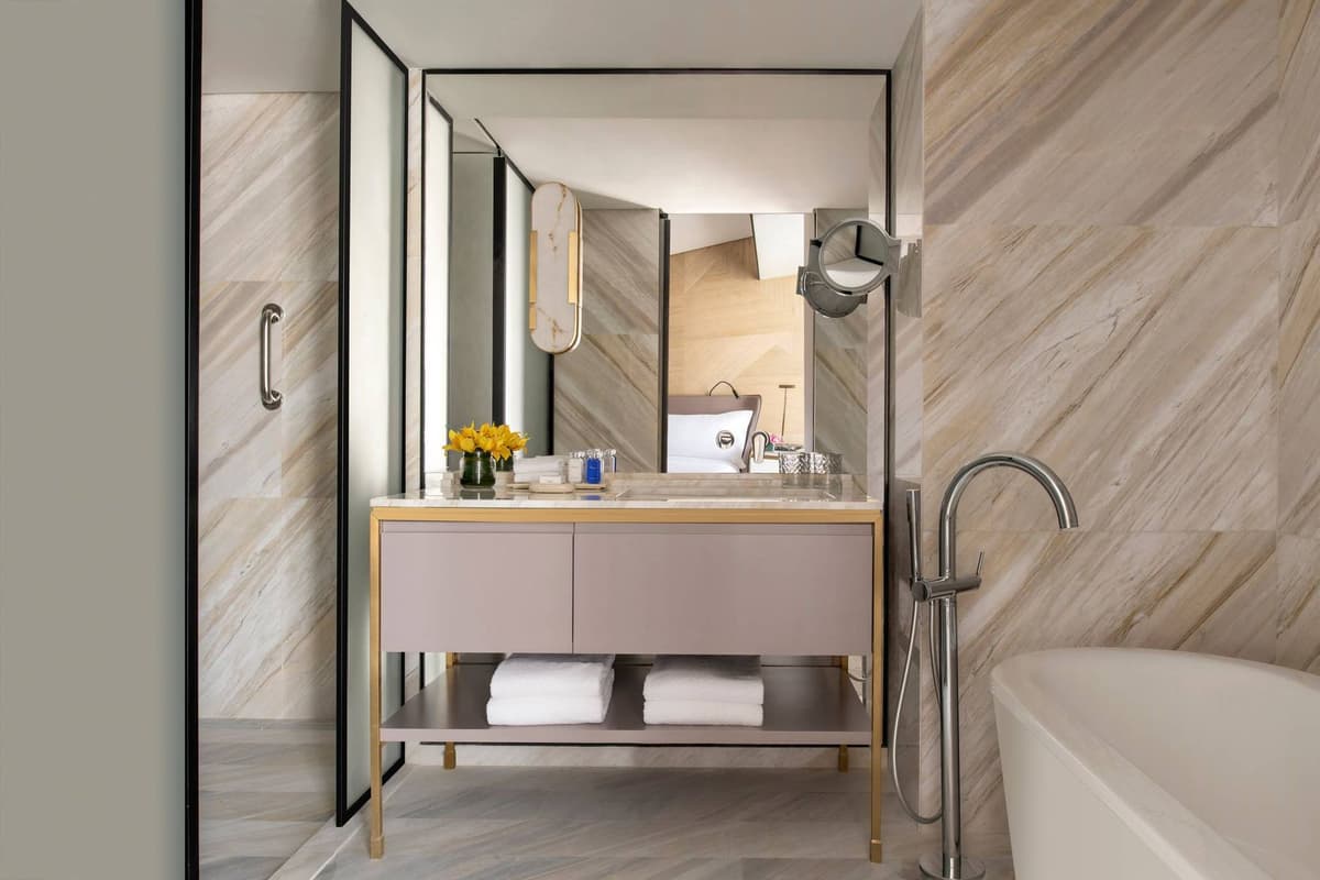 Guest room at Rixos Gulf Hotel Doha