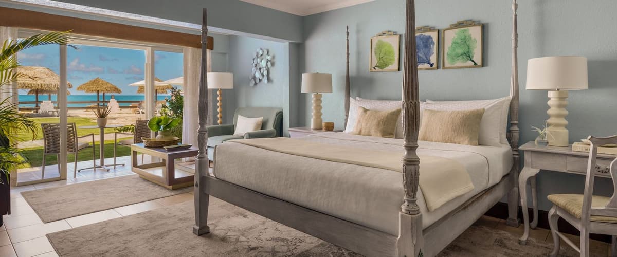 Guest room at Sandals Grande Antigua Resort & Spa