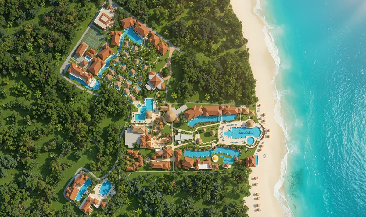 Resort exterior at Sandals Royal Barbados