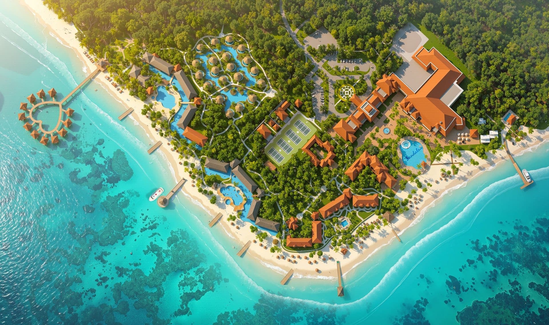 Resort exterior at Sandals South Coast