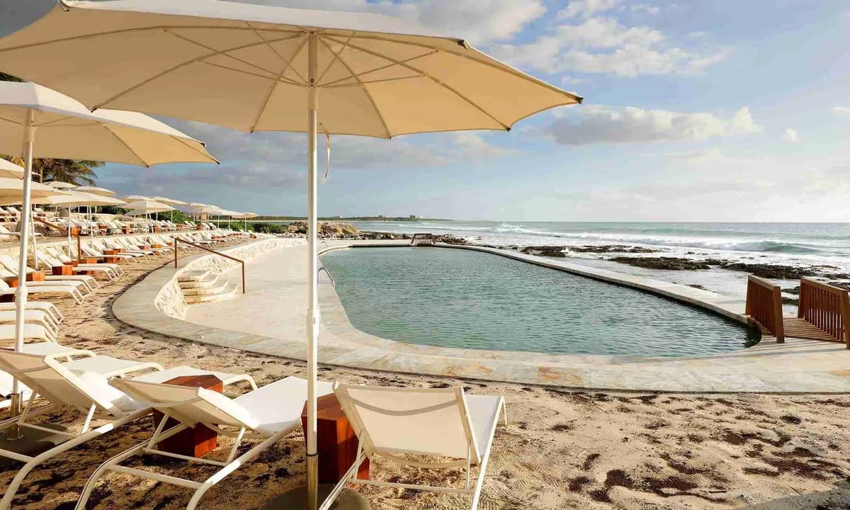 Las Rocas saltwater ocean pool built into the rocky Caribbean shoreline