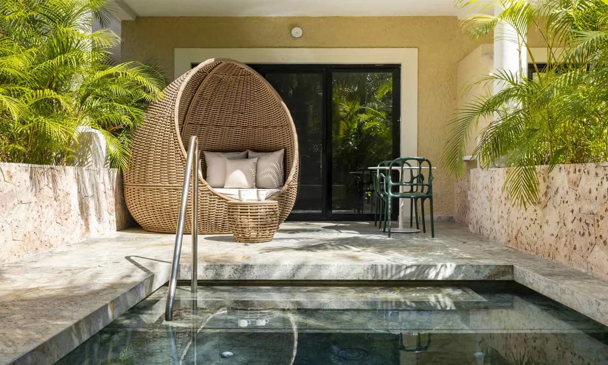 Junior Suite Private Pool with marble plunge pool and terrace daybed