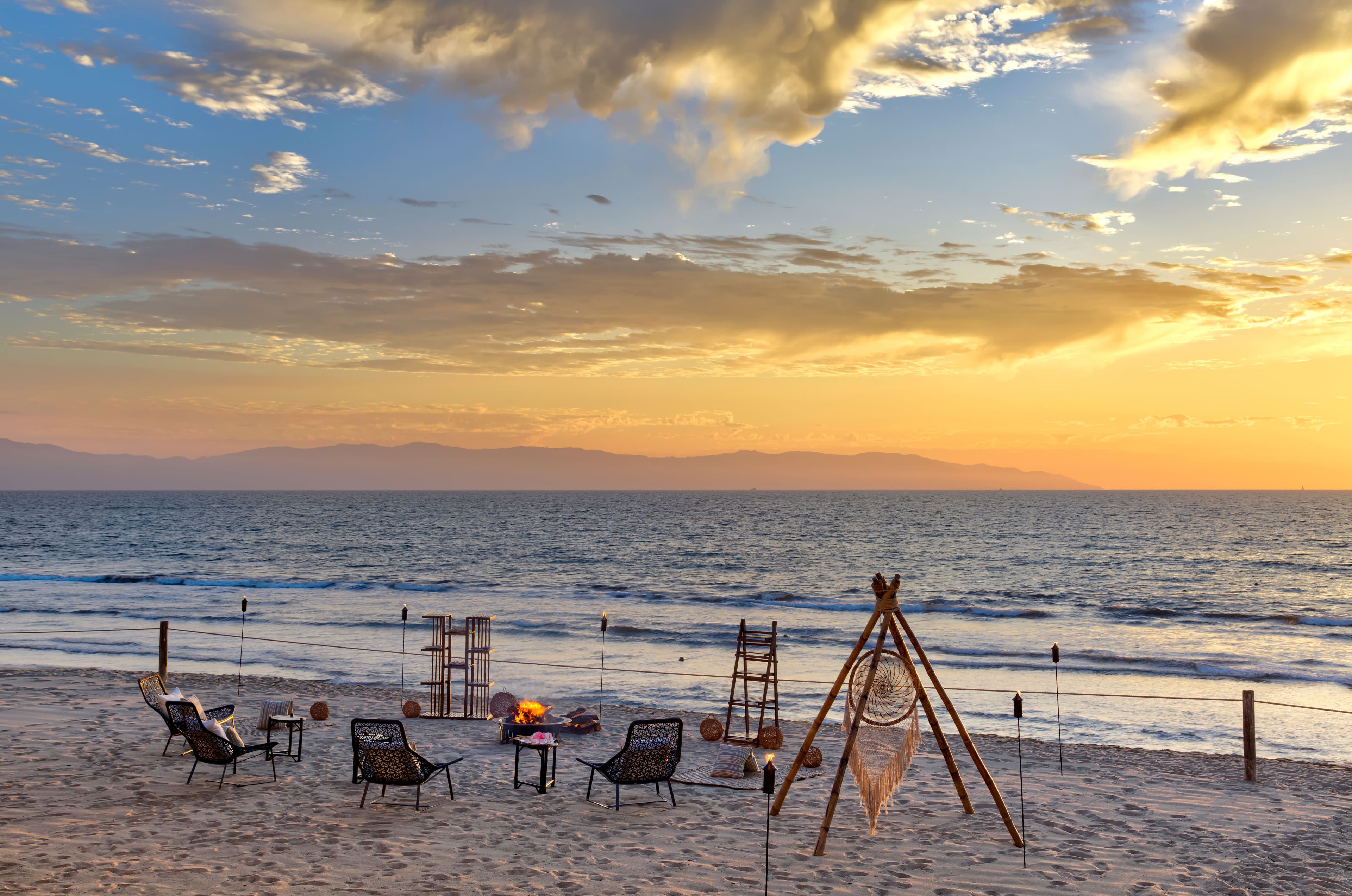 Oceanfront bonfire at Grand Velas Riviera Nayarit