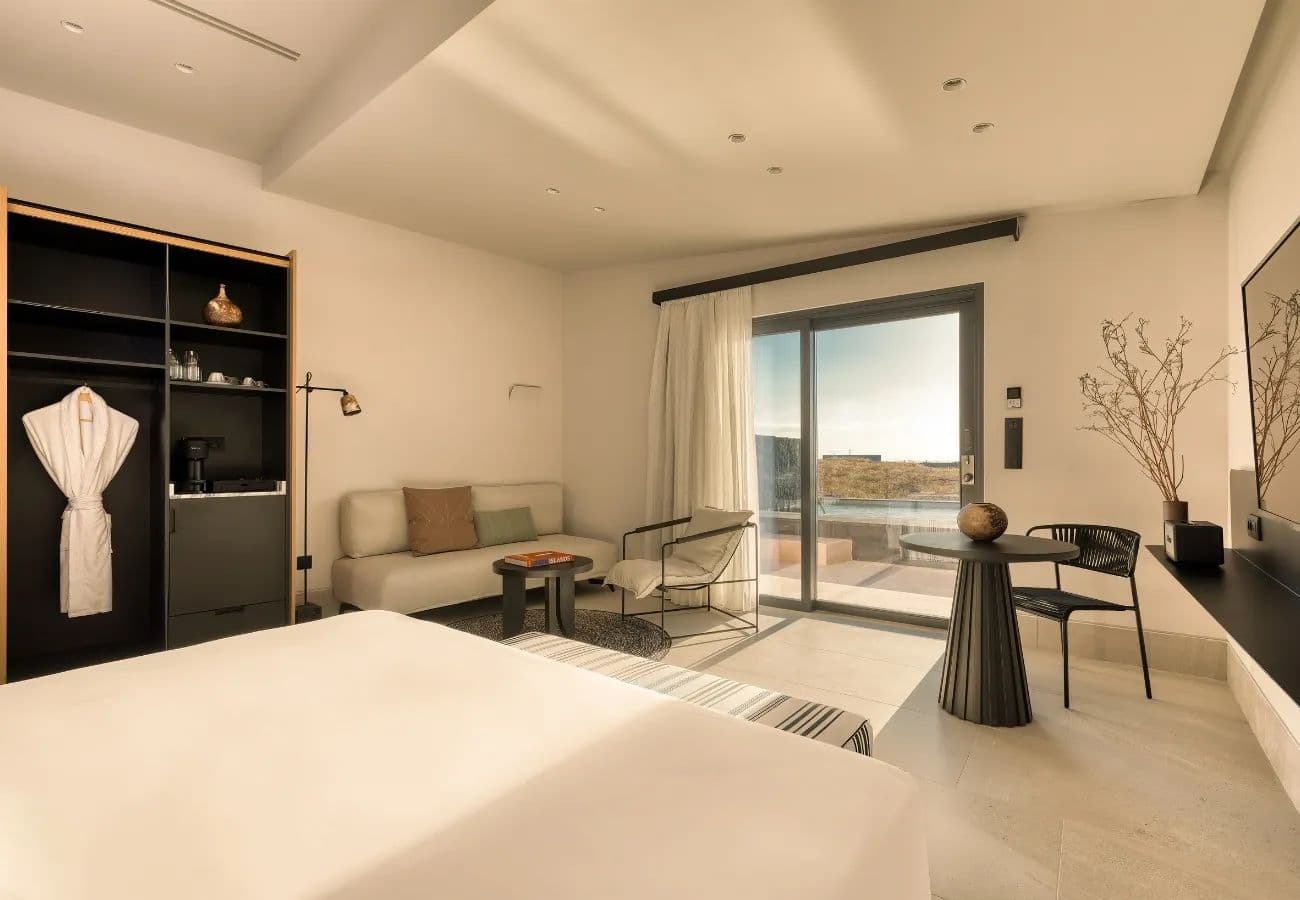 Guest room at Domes Novos Santorini, Autograph Collection