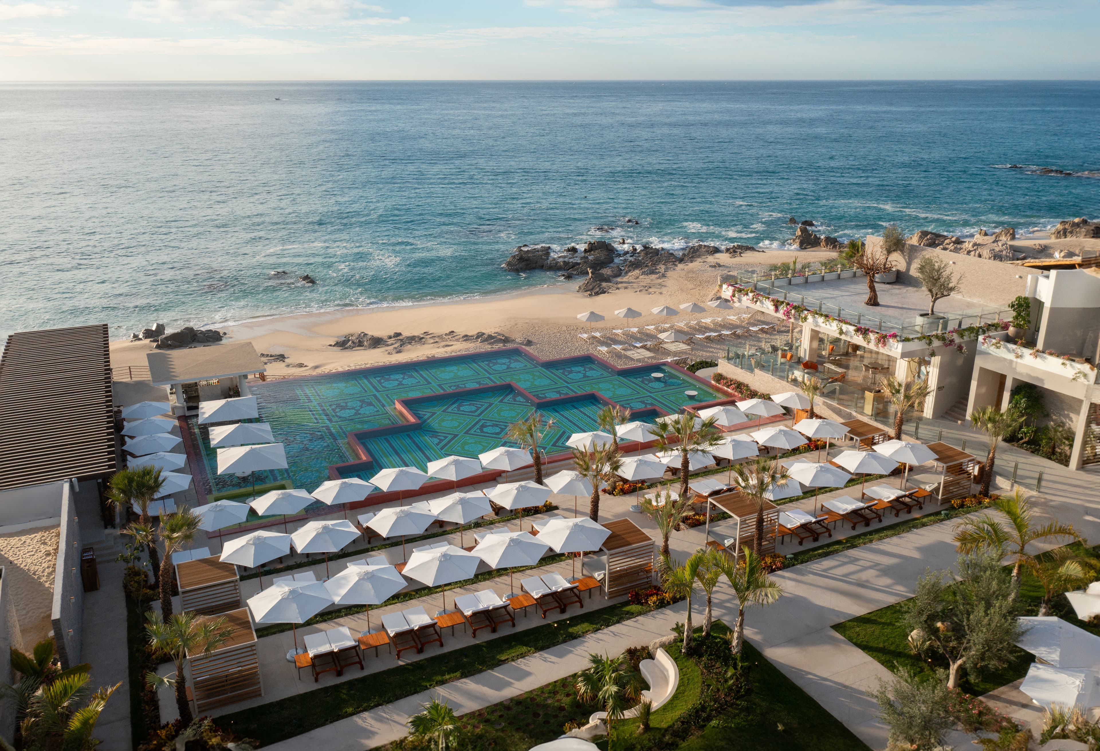 Grand Velas Boutique Los Cabos oceanfront property from above