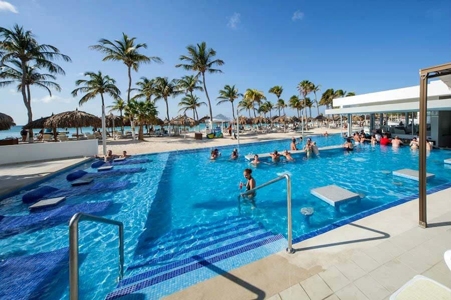 Swimming pool area at Hotel Riu Palace Antillas