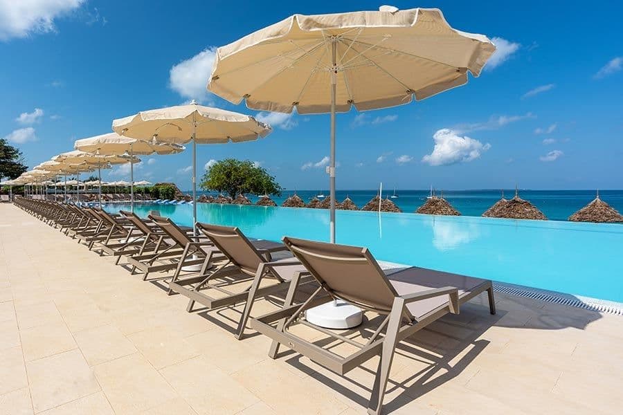 Swimming pool area at Hotel Riu Palace Zanzibar
