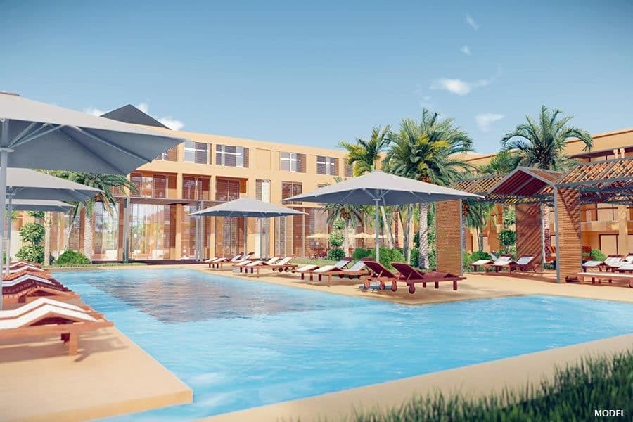 Swimming pool area at Hotel Riu Tikida Garden