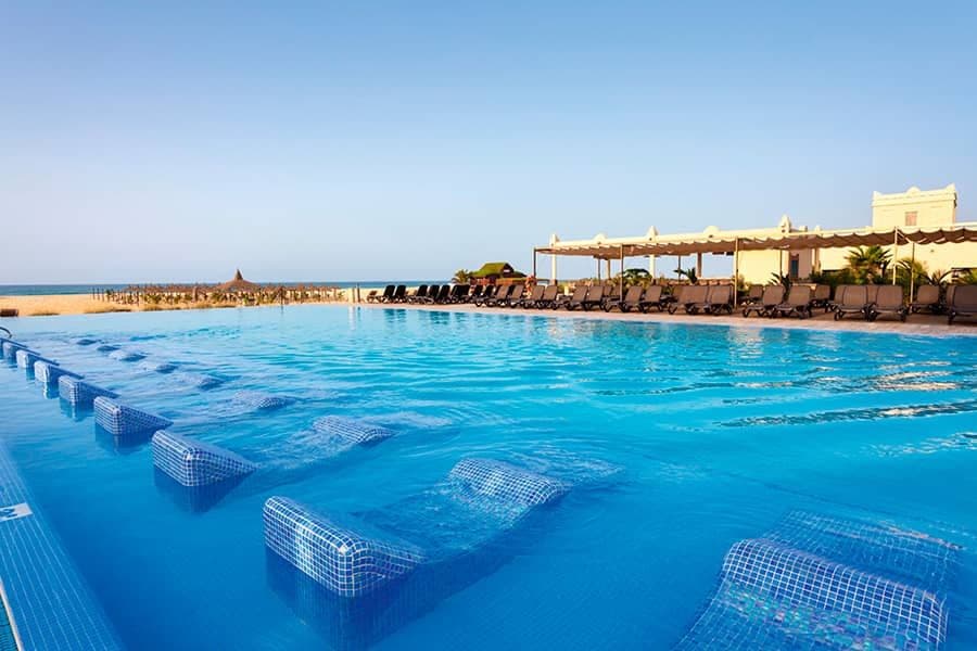 Swimming pool area at Hotel Riu Touareg