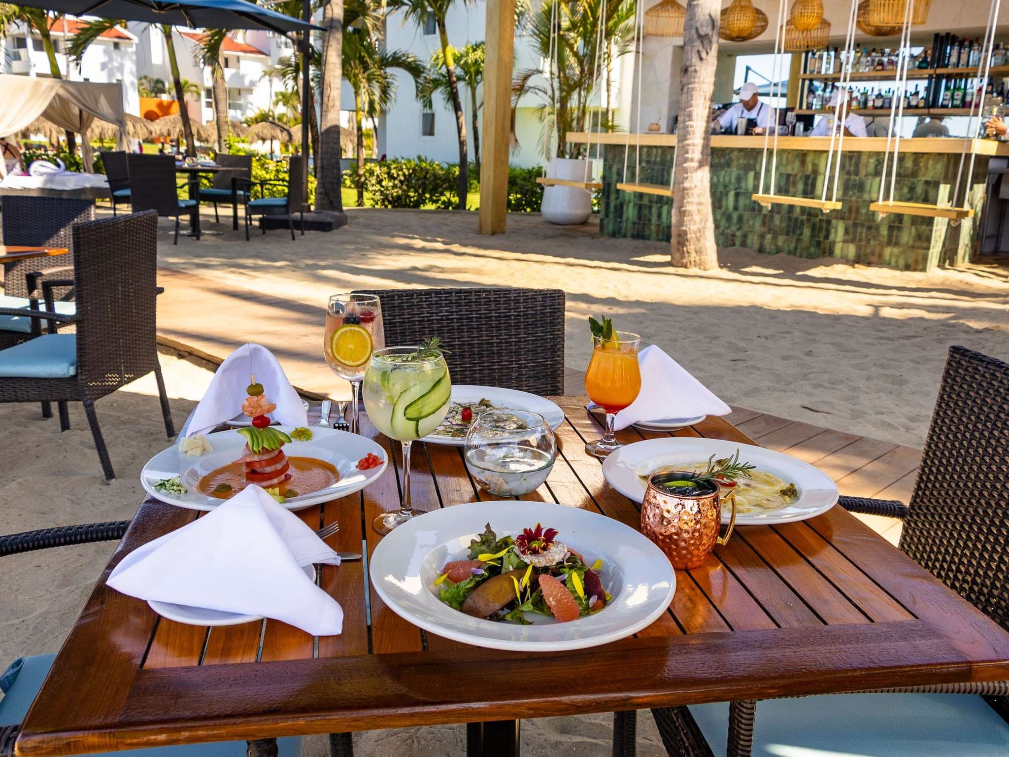 Capriccio Beach Club dining at Marival Emotions Resort