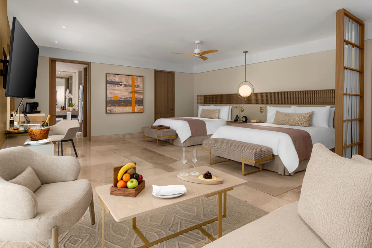 Garden Suite — 888+ sq ft suite with private terrace and outdoor jacuzzi