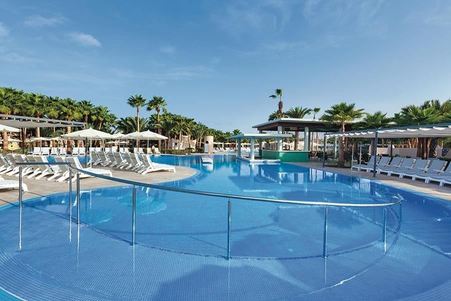 Swimming pool area at Hotel Riu Cabo Verde