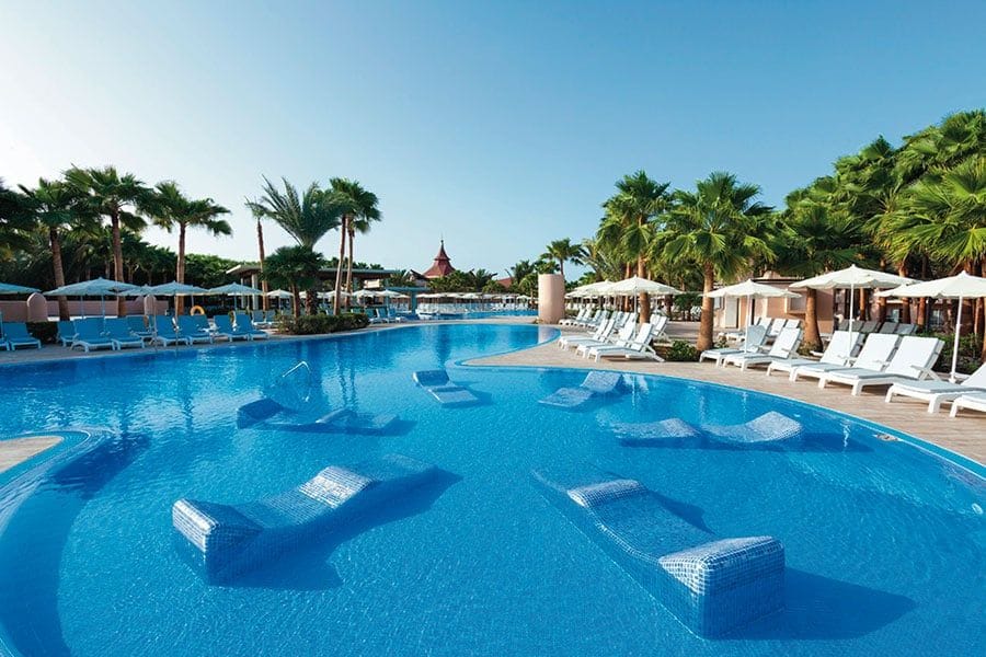 Swimming pool area at Hotel Riu Cabo Verde