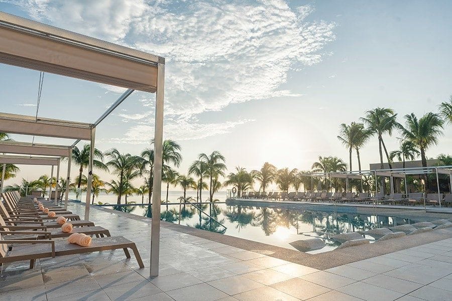 Swimming pool area at Hotel Riu Caribe