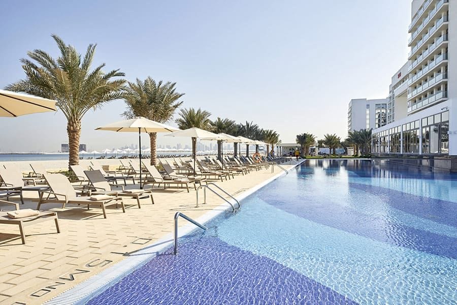 Swimming pool area at Hotel Riu Dubai