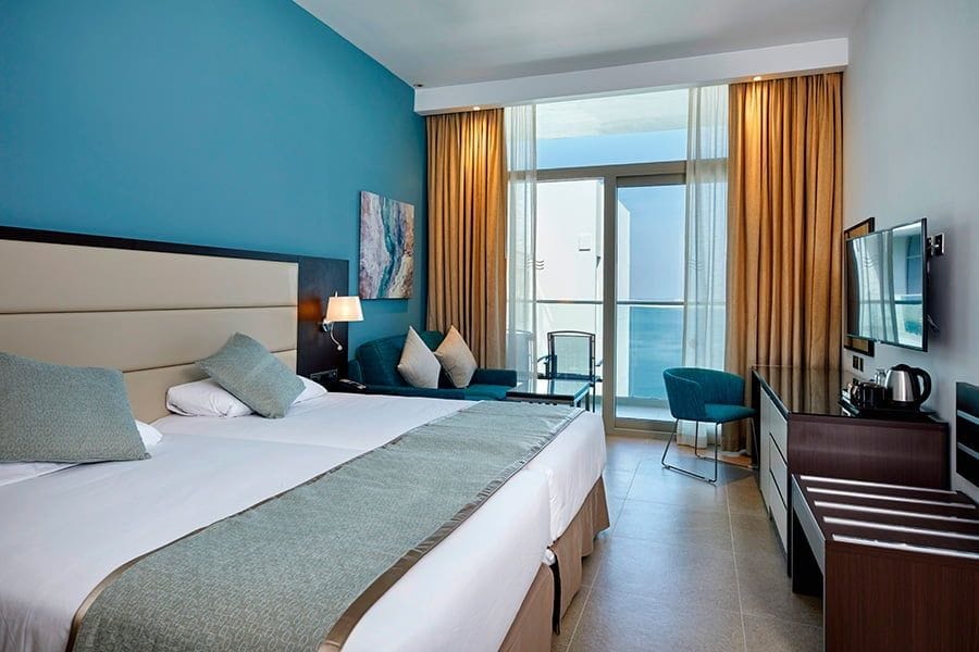 Guest room at Hotel Riu Dubai