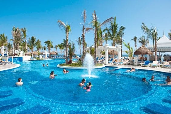 Swimming pool area at Hotel Riu Emerald Bay
