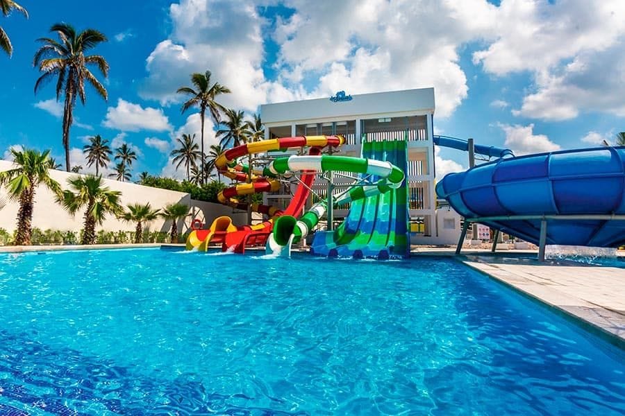 Swimming pool area at Hotel Riu Emerald Bay