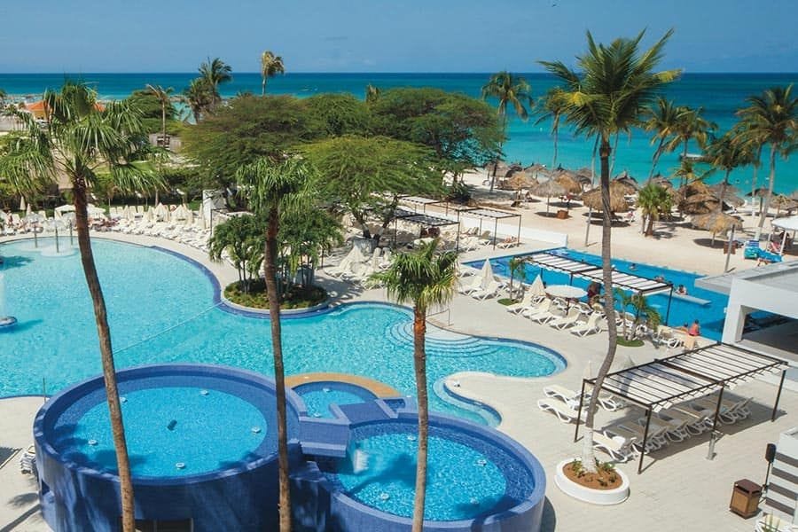 Swimming pool area at Hotel Riu Palace Antillas