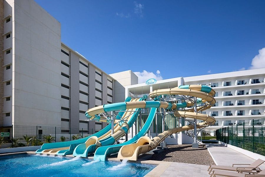 Swimming pool area at Hotel Riu Palace Aquarelle