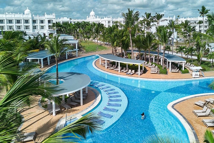 Swimming pool area at Hotel Riu Palace Bavaro