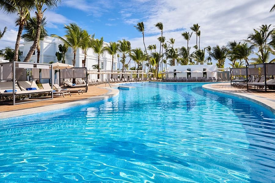 Swimming pool area at Hotel Riu Palace Bavaro