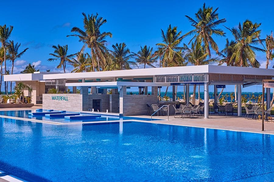 Swimming pool area at Hotel Riu Palace Mauritius