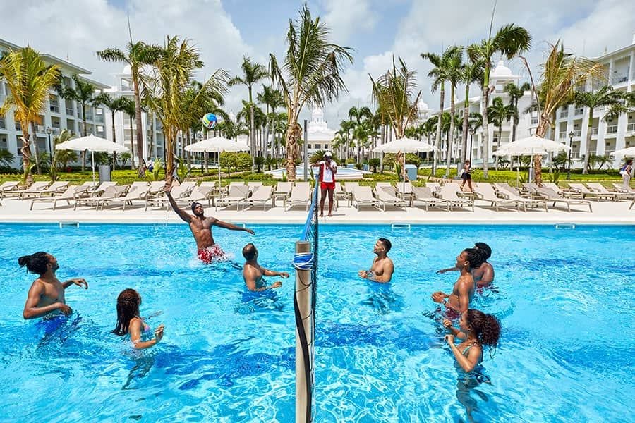 Swimming pool area at Hotel Riu Palace Punta Cana