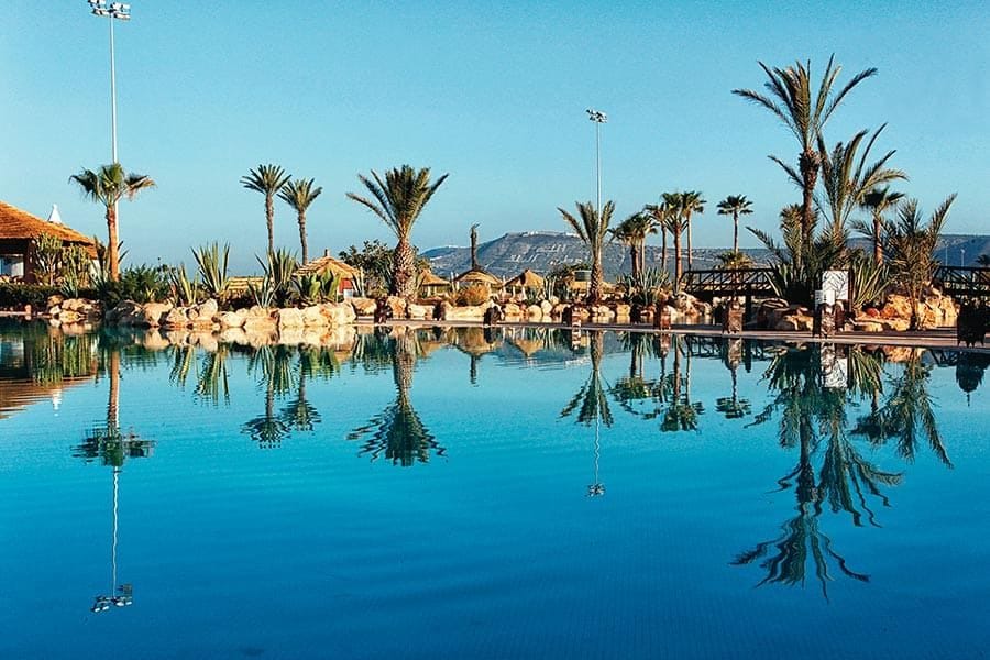 Swimming pool area at Hotel Riu Tikida Dunas