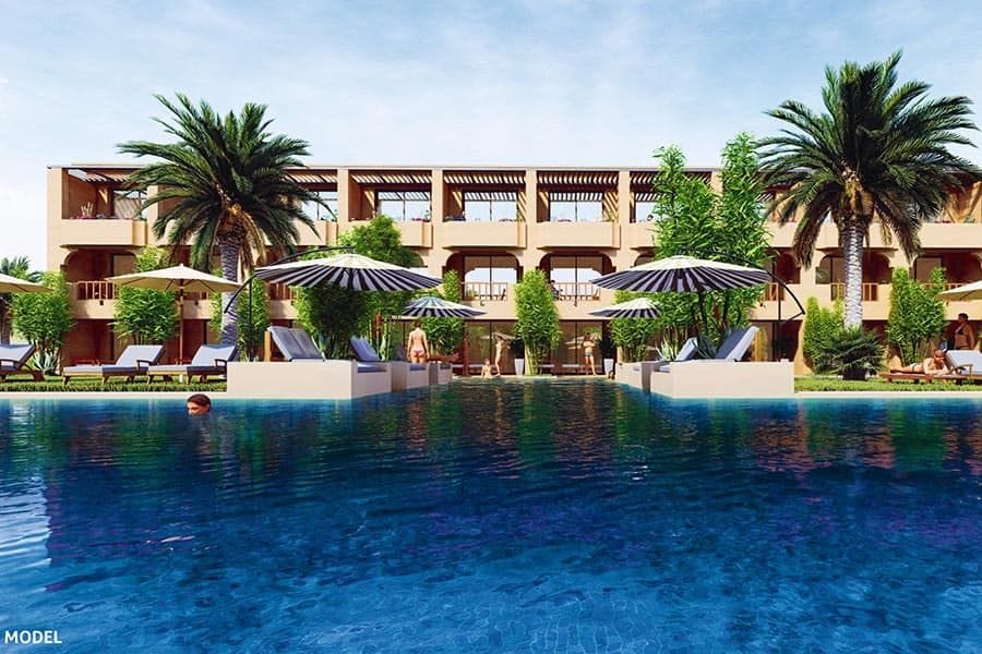 Swimming pool area at Hotel Riu Tikida Garden