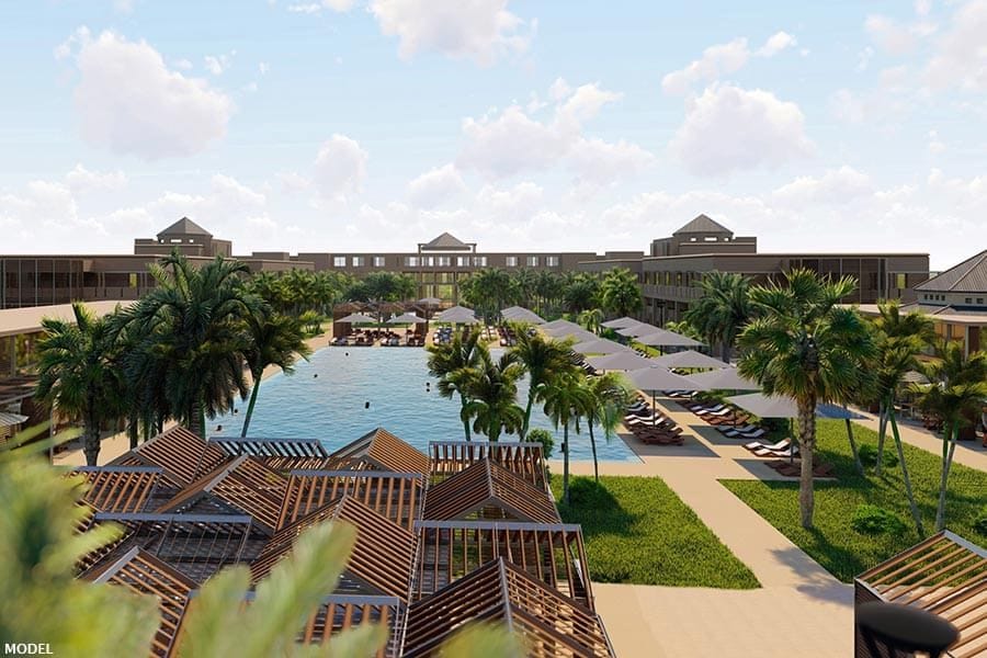 Swimming pool area at Hotel Riu Tikida Garden