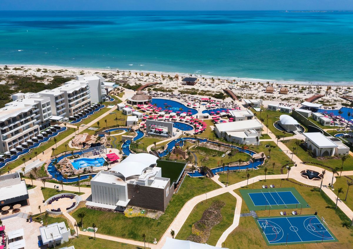 Resort landscape showing pool areas and guest facilities